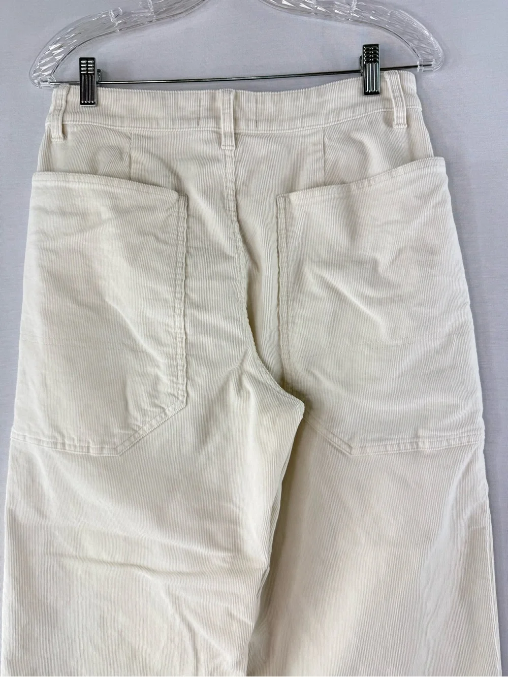 Everlane Way High Cream Corduroy Gardner Wide-Leg Pants